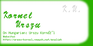 kornel urszu business card